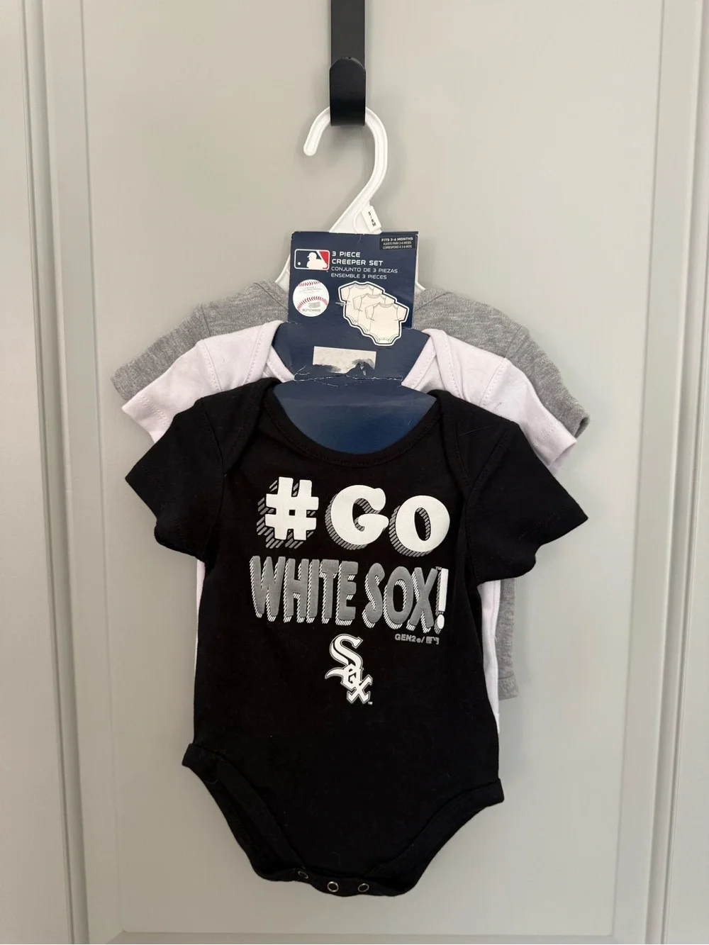 NWT MLB Chicago White Sox 3-6M Baby Onsie/One-Piece Bodysuit  (3-Pack)